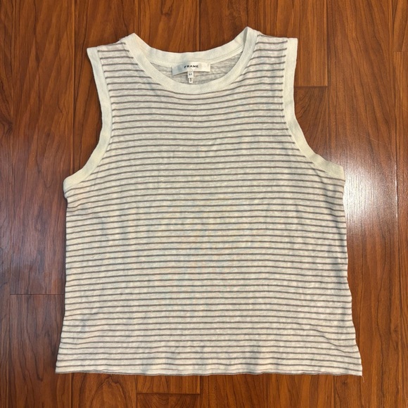 Frame Sleeveless Striped Tank Top Womens Small Organic Cotton - Picture 1 of 5